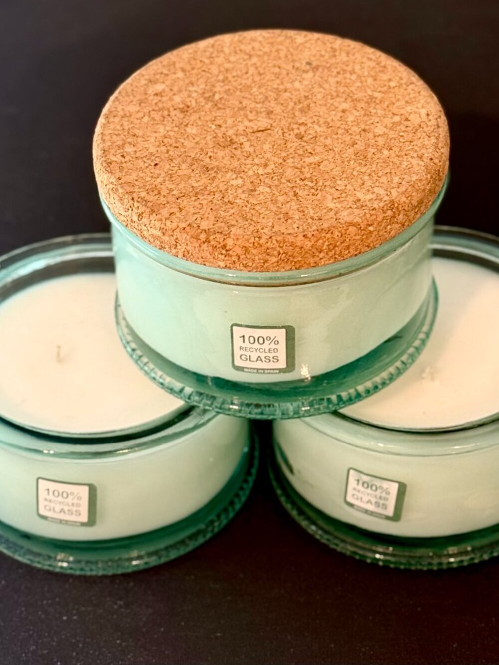 Coastal Essence Luxury Candle | Recycled Glass Jar Crafted in Spain | Cork Lid | - Picture 6 of 8